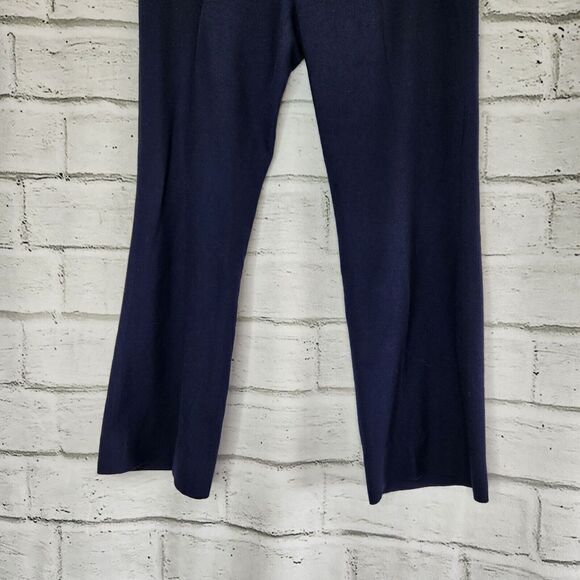 Marc Jacobs Navy Blue 100% Wool Wide Leg Dress Pant Trousers Lined Size 8 - Picture 7 of 10